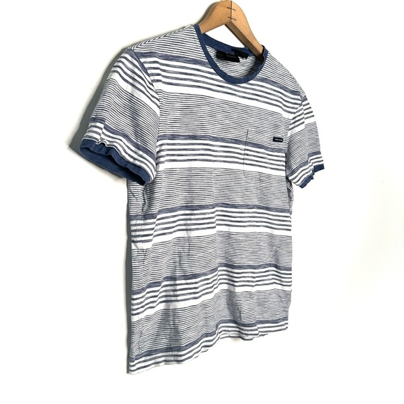 Armani Exchange | Blue Striped One Pocket Tee Size XS - Picture 2 of 7